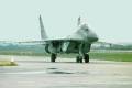 MiG-29 front view on a taxiway.