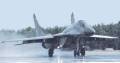 MiG-29 taking-off on a rainy day.