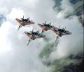 Su-27 four Russian Knights from above.