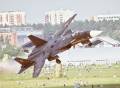 Su-47 Effective take-off at MAKS 2001.