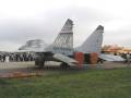 MiG-29UBT Fulcrum on static display.