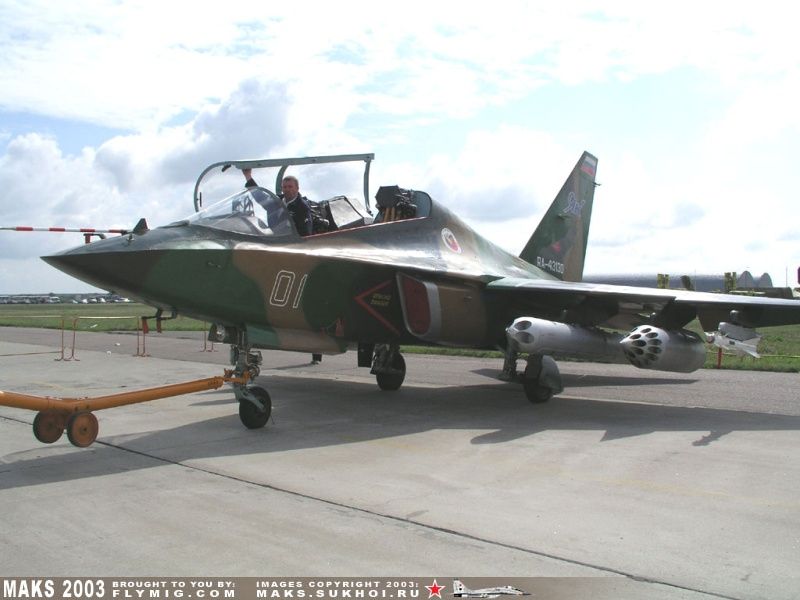 Yak-130 front view.
