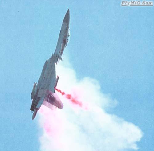 Sukhoi Su-37 performing Cobra. MAKS 2001