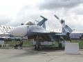 Su-33 Naval Flanker with folded wings.